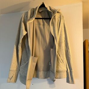Athleta Light Gray Zip-Up Hoodie